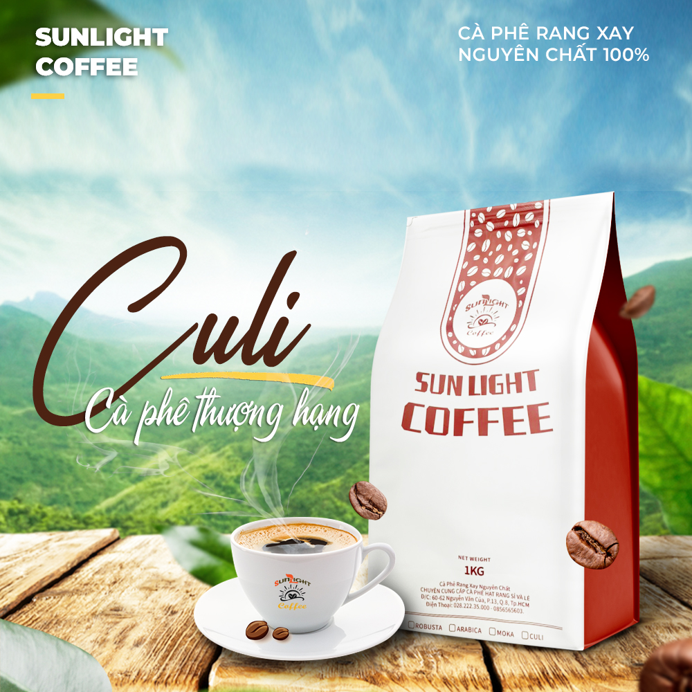 Cà phê culi rang mộc nguyên chất