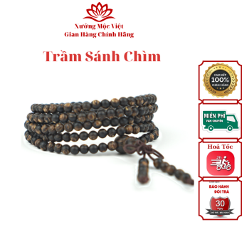 Vòng Tay Trầm Hương Chuỗi 216 Hạt 4mm Sánh Chìm Xưởng Mộc Việt - Trầm Hương Sánh Chìm Cao Cấp
