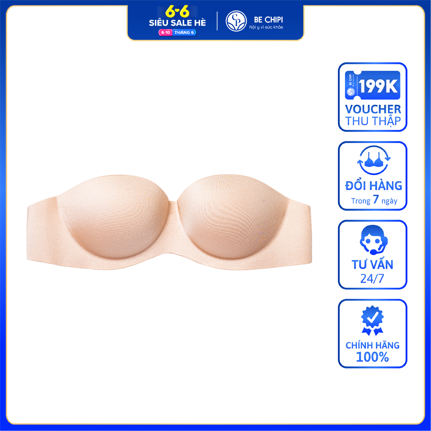 Áo ngực bechipi cúp ngang không gọng đệm mỏng bralette - al1005