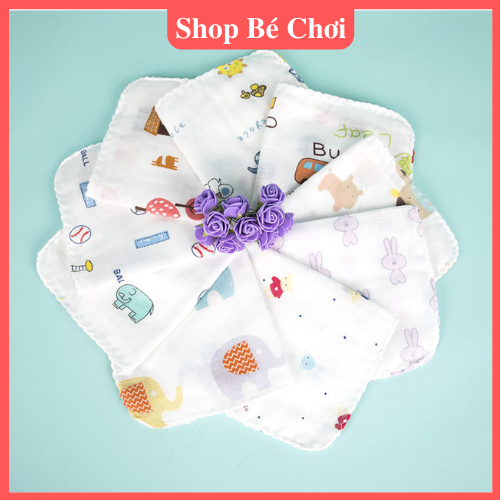 Set 10 Khăn Xô, Khăn Sữa 2 Lớp Họa Tiết Xuất Nhật Cho Bé