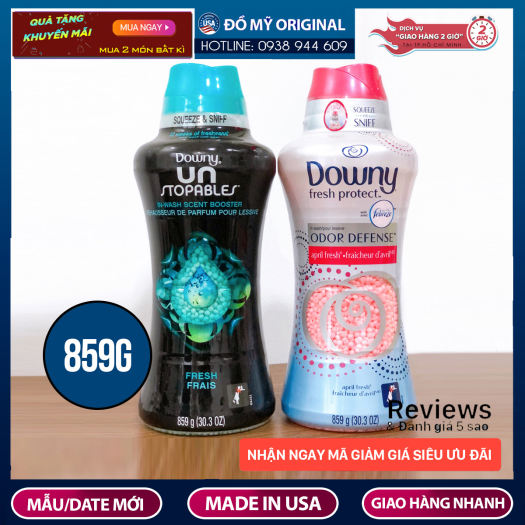 Viên Xả Vải Downy Unstopables Hộp 859gr Hàng Nhập Mỹ Giúp Quần Áo Lưu Hương Lâu, Mùi Thơm, Phù Hợp Cả Nam Và Nữ