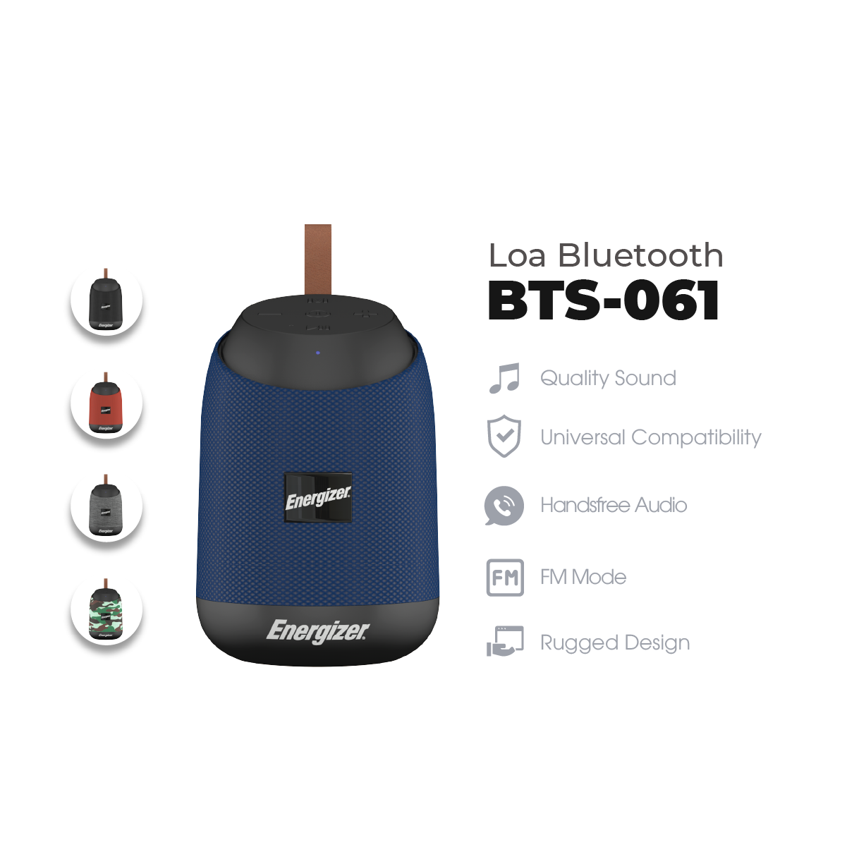 Loa bluetooth di động energizer bts 061 - hàng chính hãng, bảo hành 2 năm 1 đổi 1