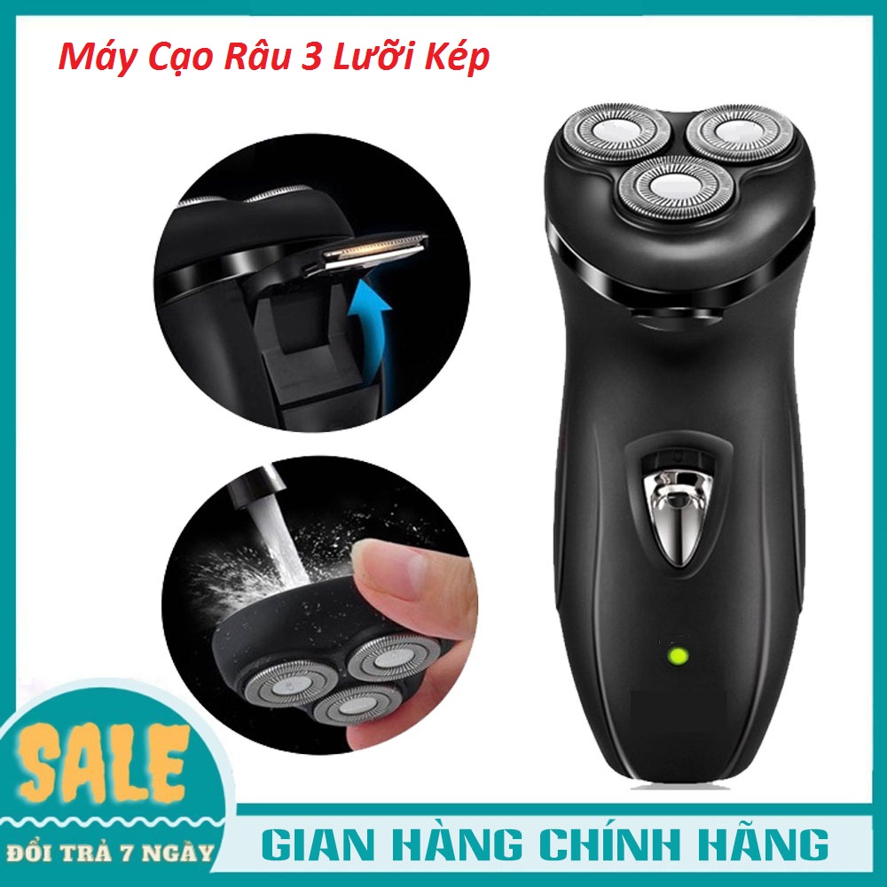 [Giao Hỏa Tốc] Máy cạo râu đa năng 3 lưỡi kép - Máy cạo râu nam KSD 168 chính hãng cạo sát sạch êm, chống nước - cạo Khô và cạo Ướt đều được