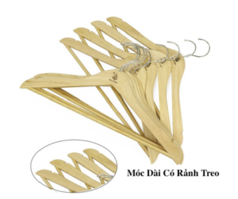 MÓC GỖ TREO QUẦN ÁO CÓ RÃNH 2 BÊN CHỐNG TRƯỢT QUẦN ÁO - GỖ ĐỨC THÀNH 08311