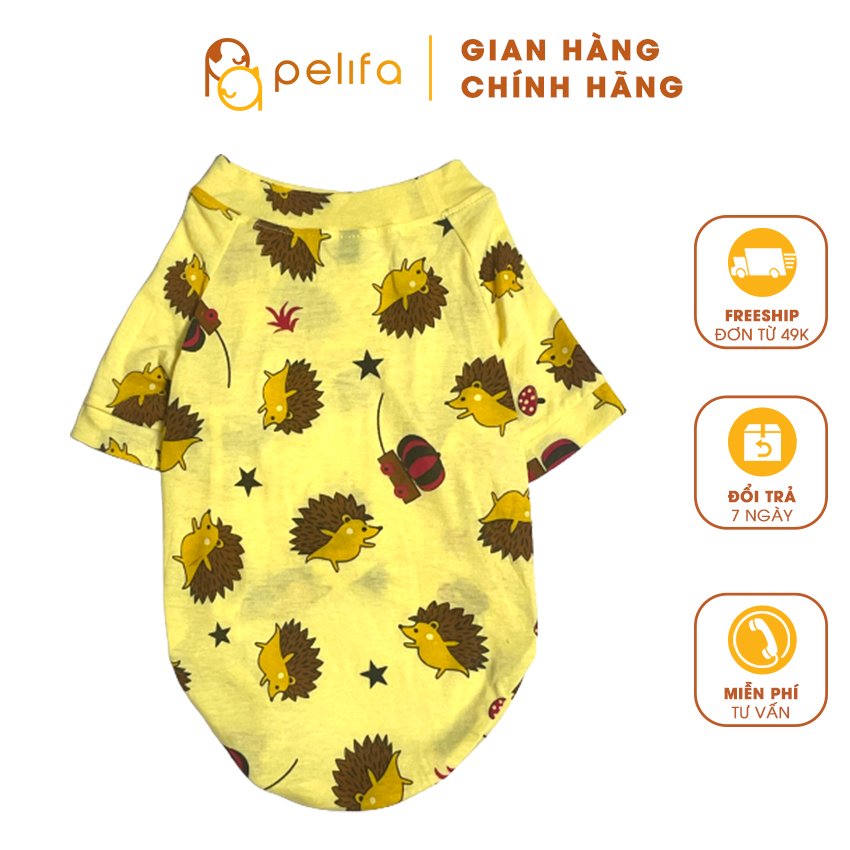 Quần áo cho chó, quần áo cho mèo, áo cho chó con, áo cho cún cưng, quần áo cho thú cưng, áo cho chó poodle, áo thun cotton hình nhím - PELIFA