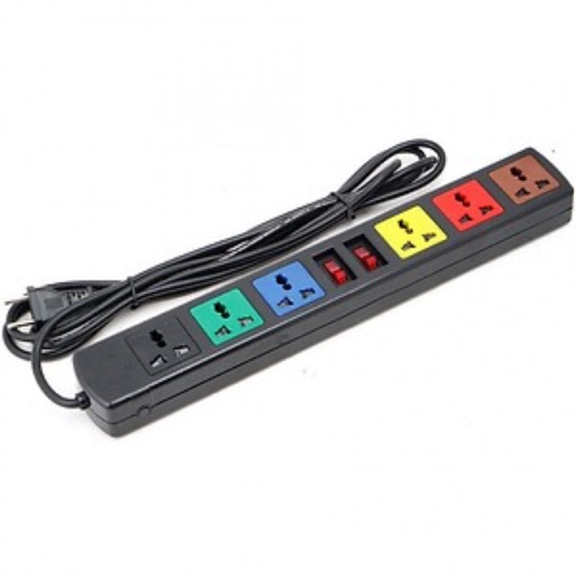 Ổ cắm kéo dài đa năng 3m lioa 6d52n, 3 chấu, 2 công tắc