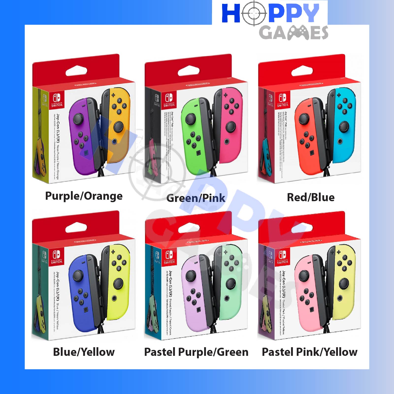 Buy Nintendo Switch Joy-Con Controller - Blue/Yellow with Gatz Airlock  6-in-1 Charging Station Bundle Online in Singapore