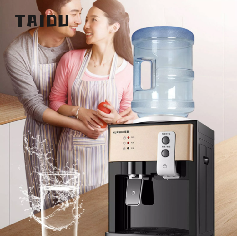TAIDU ตู้กดน้ำเย็น ตู้กดน้ำตั้งโต๊ะเครื่องทำความเย็นขนาดเล็กเครื่องทำความร้อนในครัวเรือนเครื่องทำความร้อนตั้งโต๊ะขนาดเล็ก เครื่องทำน้ำเย็น