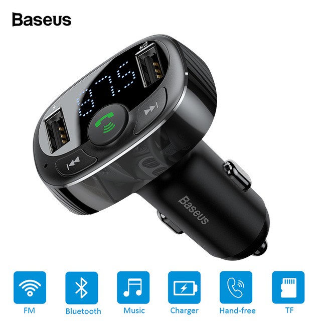 Tẩu sạc oto Baseus Mp3 không dây cao cấp bluetooth điện thoại