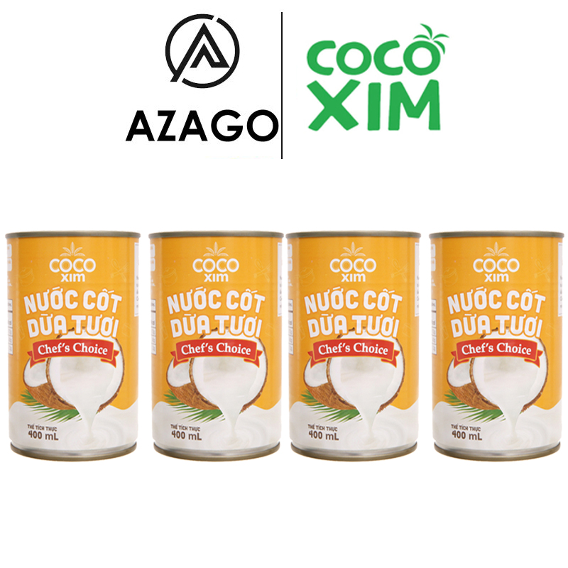 Combo 4 lon nước cốt dừa tươi từ 100% dừa nguyên chất Cocoxim Chef s