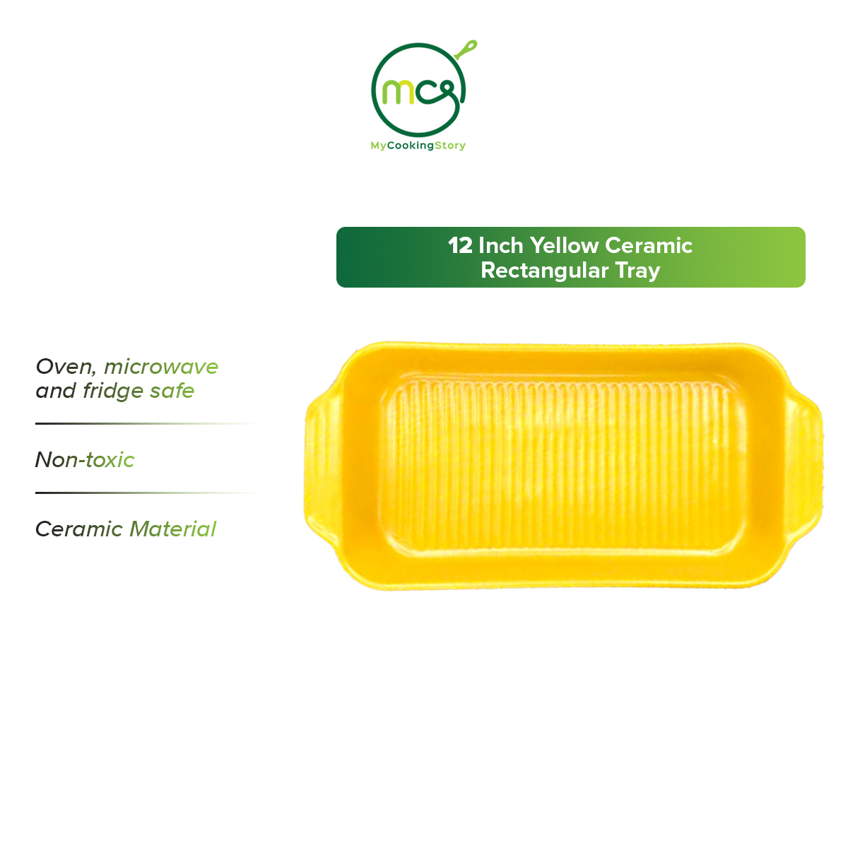 Gambar My Cooking Story   10 Inch   12 Inch Yellow Ceramic Rectangular Tray