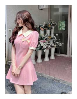Đầm váy nữ thiết kế cổ sơ mi xinh xắn Đầm váy nữ kiểu dáng tennis tay ngắn Đầm váy nữ dáng xoè phong cách hàn quốc