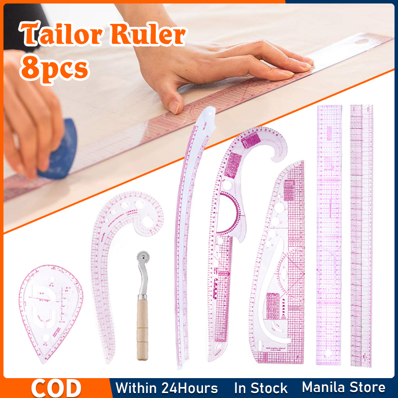 CUTOOP 3Pcs Plastic French Curve Fashion Template Ruler Female Humanoid Clothing Measuring Pattern Grading Rulers Clothing Measuring Craft Sewing Tools 