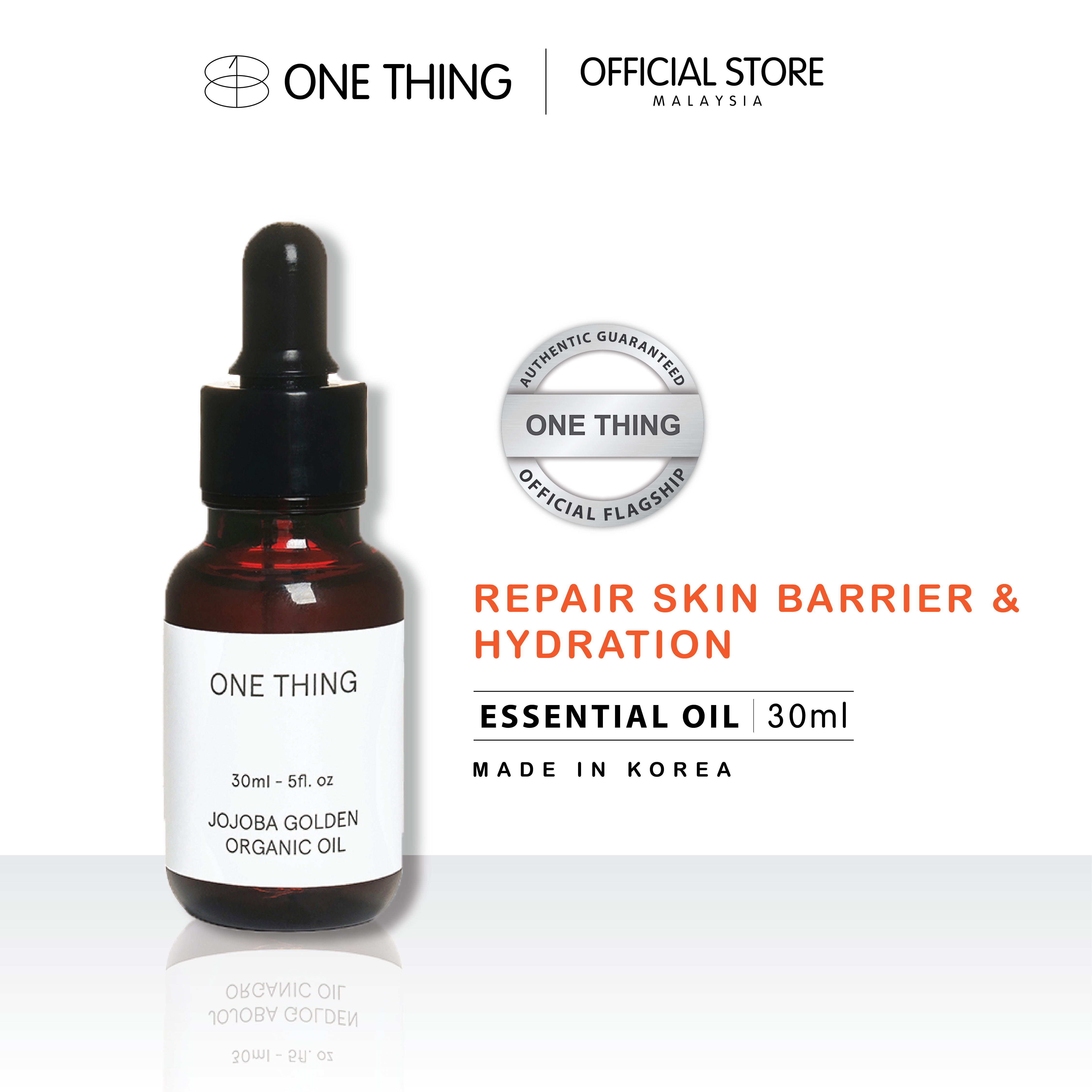 Gambar [ONE THING] Jojoba Golden Organic Oil 30ml (Made in Korea) [Repair Skin Barrier   Hydration]