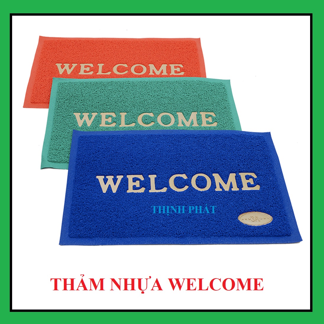 Thảm chùi chân - thảm dậm chân đế cao su welcome nhiều kích cỡ - giao màu ngẫu nhiên