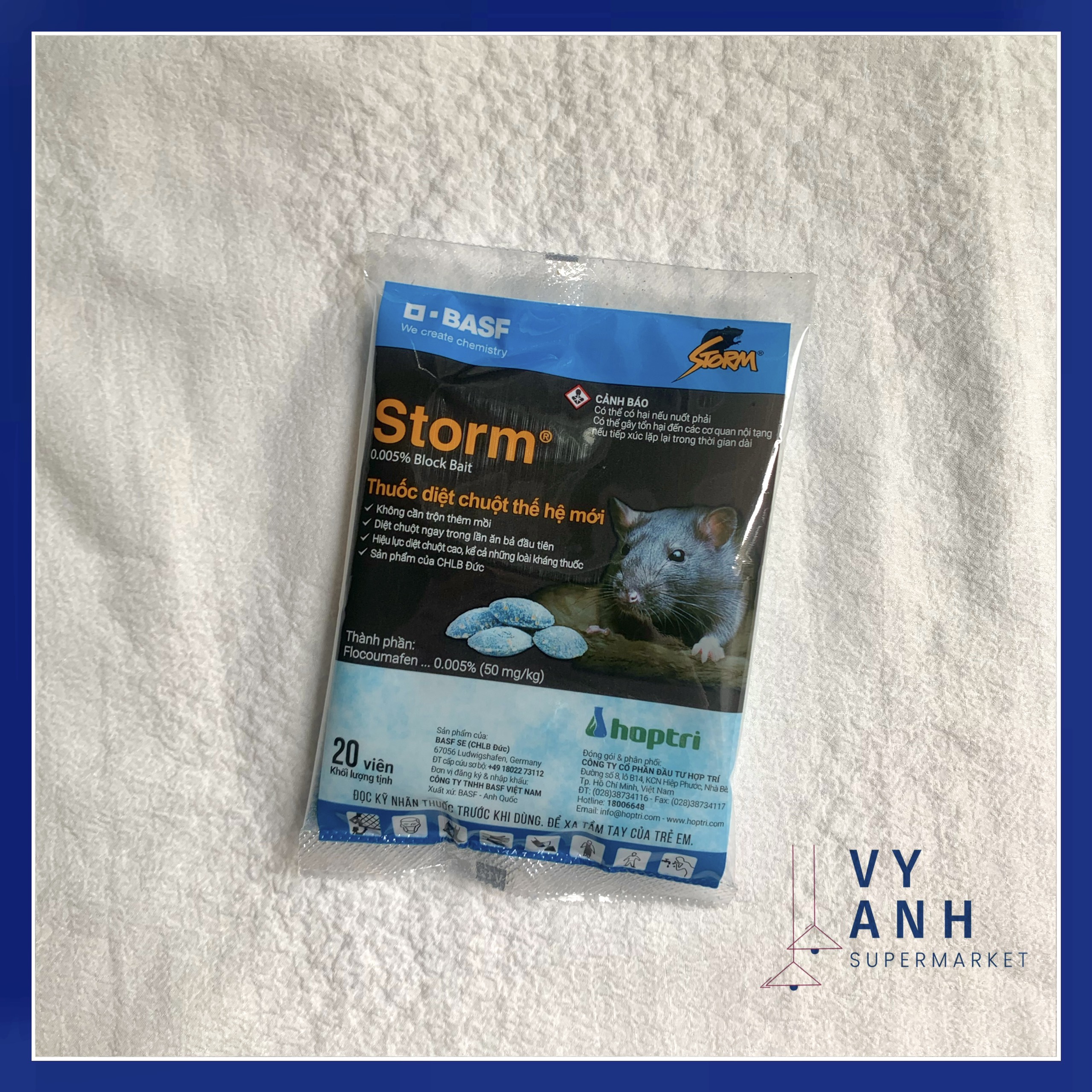 Thuốc khử chuột diệt chuộc hiệu quả không gây hôi,thuốc giết loài gặm nhấm gây hại cho người Thuốc diệt chuột STORM 20 viên Sản phẩm của Tập đoàn hóa chất hàng đầu thế giới ĐỐI TƯỢNG DIỆT TRỪ Chuột tại nhà,khách sạn v v