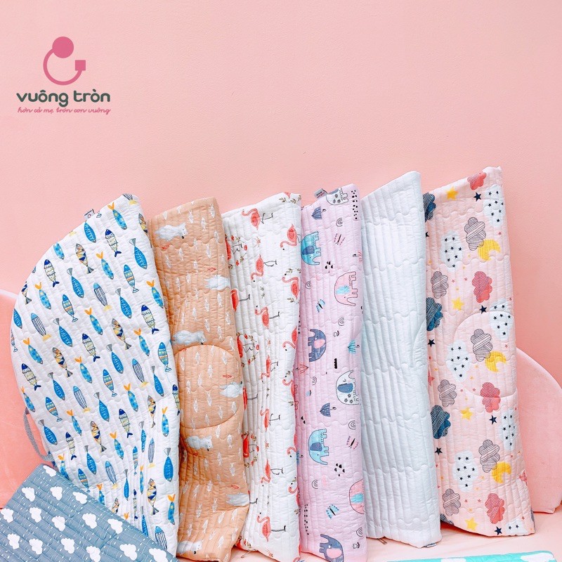 Vỏ gối chống trào ngược cao cấp Vuông Tròn cotton Hàn chần bông