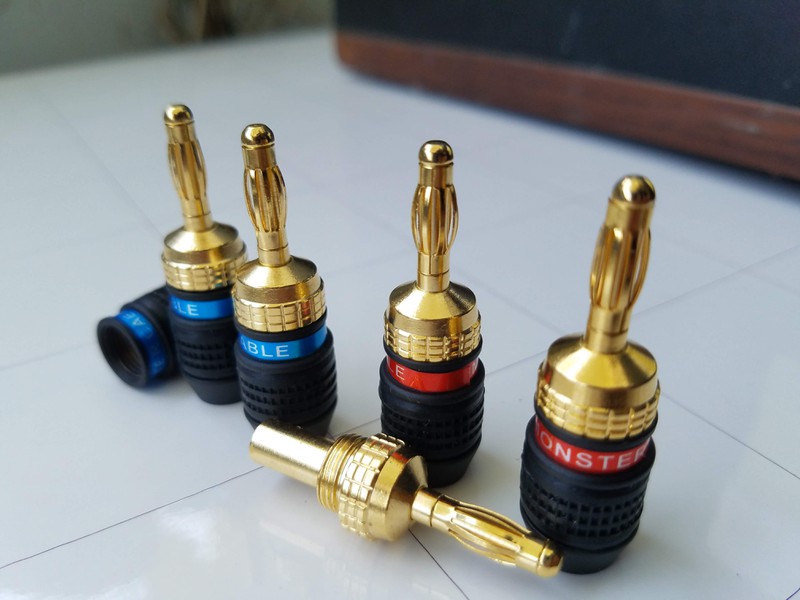 Jack bắp chuối Monster mạ vang` cao cấp - rắc loa bắp chuối - rắc âm thanh