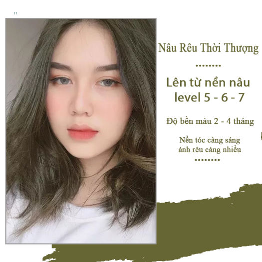 Thuốc nhuộm tóc màu NÂU RÊU lên từ level 5 ( Tặng trợ nhuộm ) Màu nhuộm tóc tại nhà tone rêu