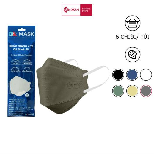 Khẩu Trang Y Tế OK Mask 4D Cao Cấp (DKSH phân phối) - Bịch 6 chiếc