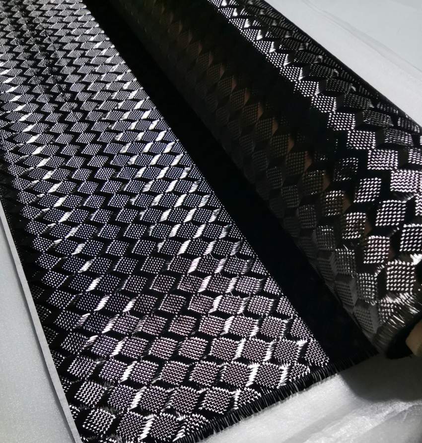 Hiệu ứng đặc biệt 3d 3k 240gsm với vải vuông ba chiều vải sợi carbon nguyên chất