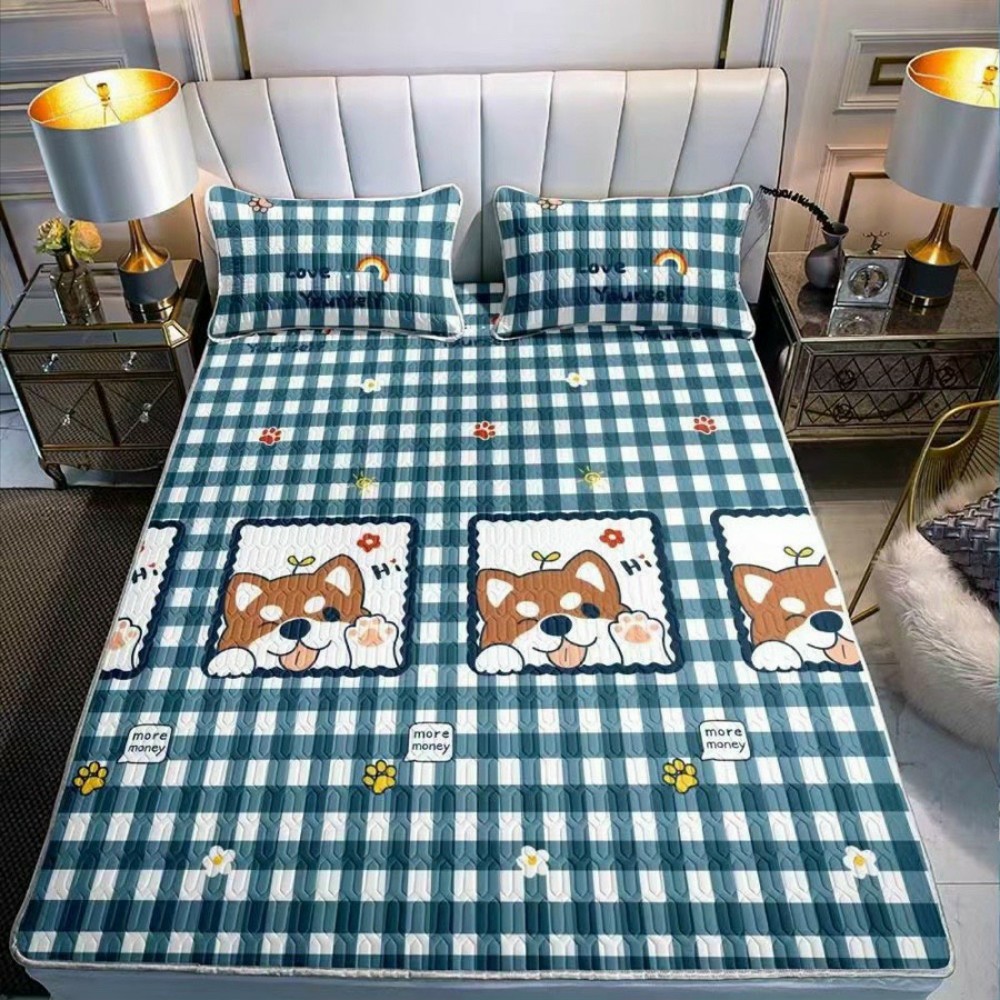 Chiếu cao su non 1m6 x2m  hình ảnh doremon xanh loại 5D
