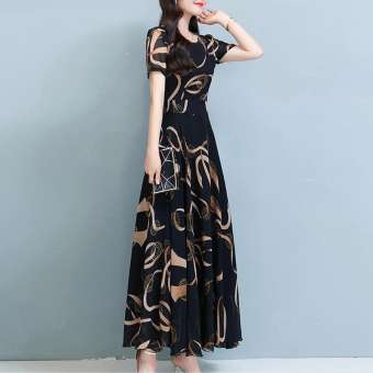 Váy đầm trung niên nữ dáng dài nhiều họa tiết V04, áo đầm kiểu thời trang mùa hè, thu đông, xuân mặc nhà đi chơi cho mẹ, cho bà, cho người lớn tuổi trung tuổi dài qua gối U40 U50 U60 U70 giá rẻ đẹp Bigsize, người mập, cỡ lớn