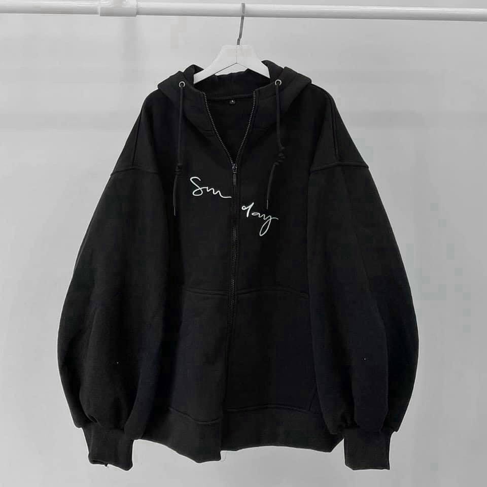 Áo khoác chống nắng  Áo Hoodie Nam Nữ, Nỉ Ngoại Cao Cấp Tay Phồng In Chữ SUN DAY Form Rộng Thoải Mái