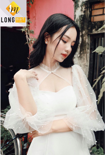 Đầm Tay Phồng Lưới Chấm Bi Cài Cổ Cao Cấp LONG Mart Màu Sắc Nhã Nhặn Thật Sự Phù Hợp Để Tới Công Sở, Đi Làm Hoặc Đi Chơi,Free Size Dưới 55kg,Phù Hợp Mọi Với Mọi Phong Cách.