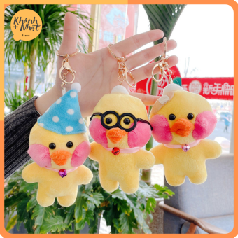 Móc Khóa Vịt Nhồi Bông Dễ Thương Cài balo