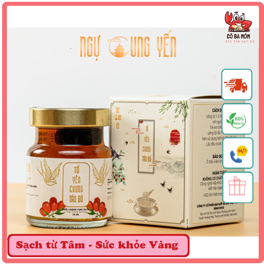 Set 6 hũ tổ yến chưng táo đỏ ít đường 70 ml - Yến chưng nguyên chất [TẶNG KÈM HỘP ĐẸP + FREESHIP] || Cô Ba Móm - Đặc Sản Nam Bộ