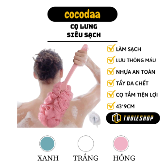 Cây chà lưng - Cây cọ lưng bông tắm cán dài Nhật Bản - Cọ kì lưng bông tắm tiện dụng, tẩy tế bào chết da