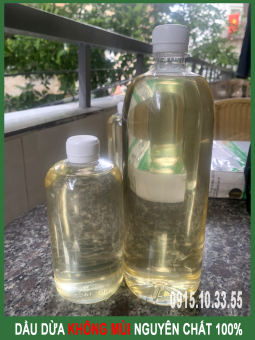 Dầu Dừa Không Mùi , nguyên chất 100% ( Massge, dưỡng tóc, chống rạn bà bầu, chống hăm cho bé,,,,) :1 lít - 500ml