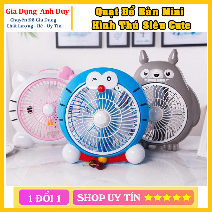 QUẠT ĐỂ BÀN MINI HÌNH THÚ . Quạt để bàn văn phòng  và giường cho trẻ em