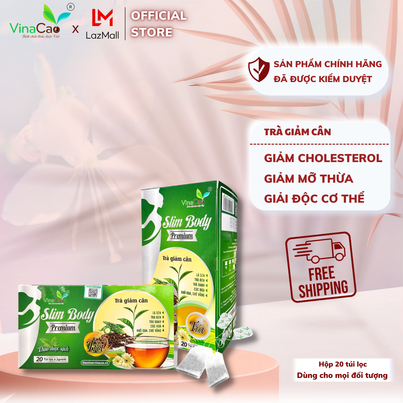 Trà giảm cân Slim Body Premium - Giảm cân, giảm mỡ máu, thanh nhiệt, mát gan