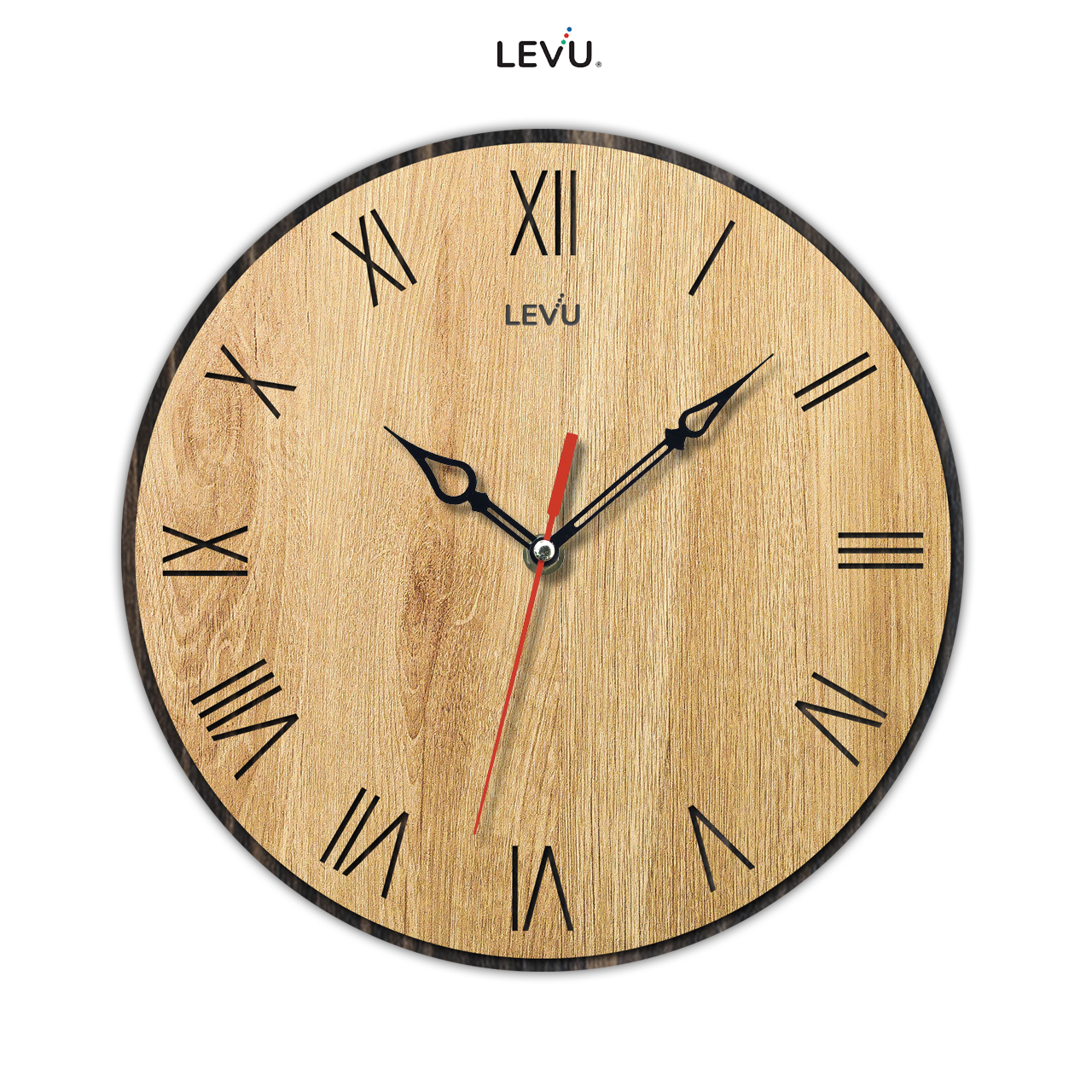 Đồng hồ treo tường sang trọng levu dh17 số la mã độc đáo