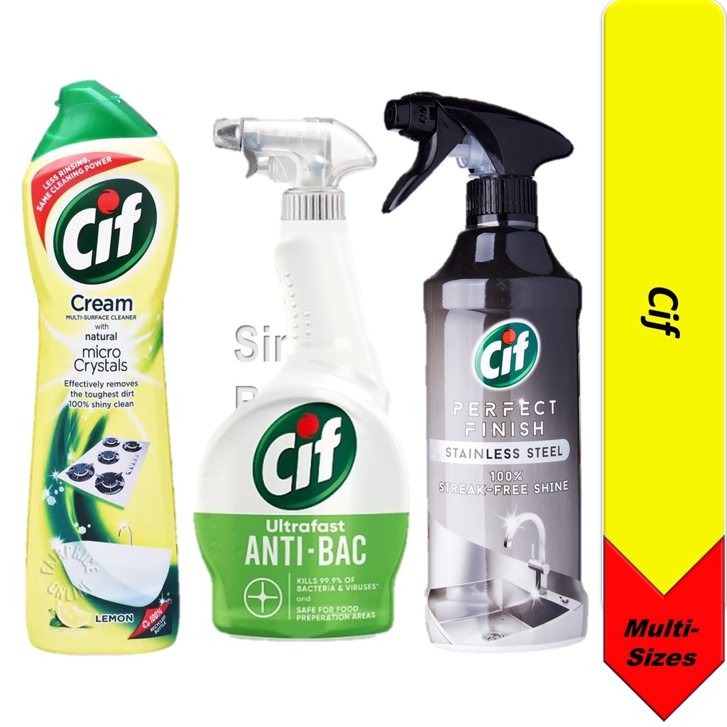  Cif Cream Multi Purpose Cleaner, Pink Flower - 16.9 Fl Oz / 500  mL x 3 Pack : Health & Household
