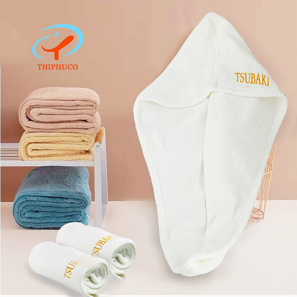 Khăn Quấn Tóc Nhanh Khô Microfiber Thiện Phú, Khăn Ủ Tóc Siêu Thấm Mềm Mịn Khô Siêu Tốc, khăn ủ tóc hấp dầu, gội đầu, spa cao cấp có nút cài