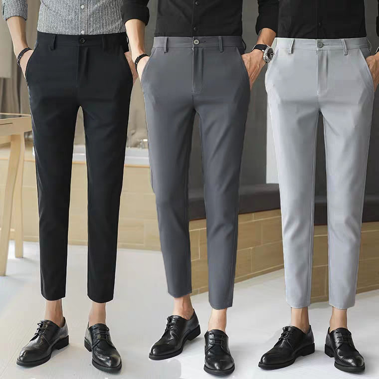 [HCM] QUẦN TÂY ÂU NAM ỐNG CÔN FORM DÁNG ÔM BODY ỐNG NHỎ ÔM CHÂN VẢI CO GIÃN QUẦN TÂY CO GIÃN CAO CẤP QUẦN TÂY ĐI HỌC CÔNG SỞ CÓ SIZE ĐẠI