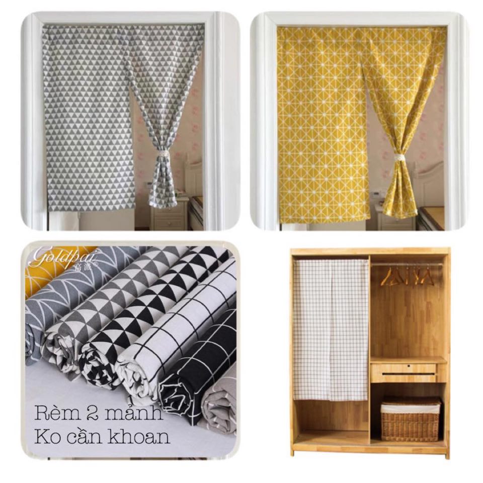 Rèm cửa, rèm kiểu Nhật đa năng loại 2 MẢNH (Đã bao gồm thanh treo rèm)