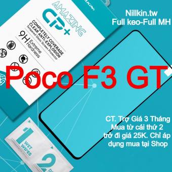 Miếng kính cường lực cho Xiaomi Poco F3 GT Full màn hình hiệu Nillkin.tw (Đen)