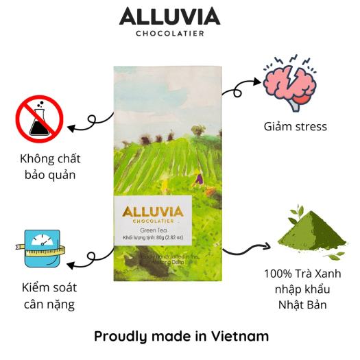 Socola matcha trà xanh nguyên chất Nhật Bản ngọt ngào Alluvia Chocolate