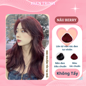 Thuốc nhuộm tóc Nâu Berry tóc lên màu nhanh siêu dưỡng nhuộm tóc tại nhà | Thuốc nhuộm tóc Hiền Trinh