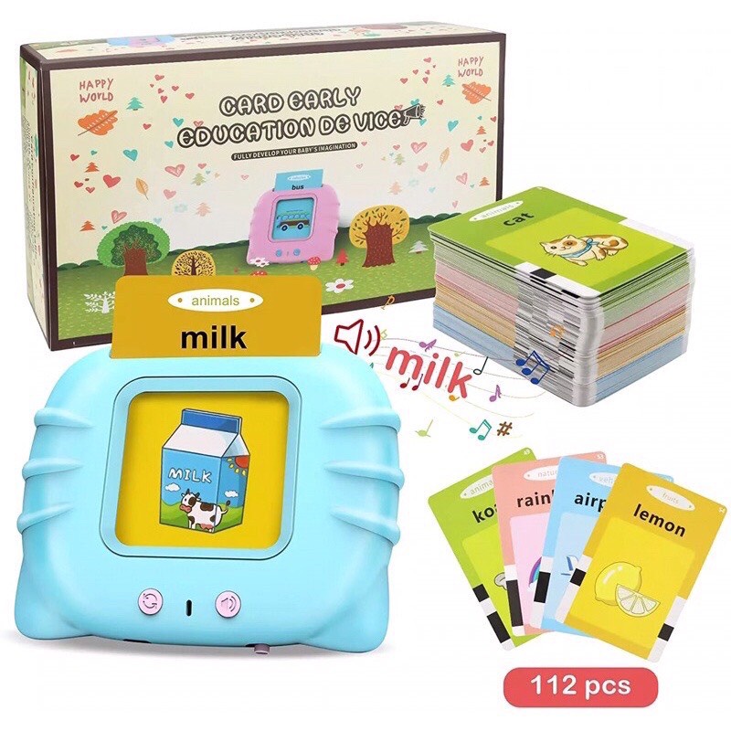Máy đọc thẻ flashcard tiếng anh cho bé 112 thẻ và 224 từ vựng tiếng anh