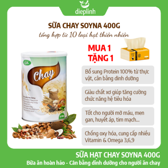 Sữa Thực Vật Chay SoyNa 400g Từ Thiên Nhiên - Bữa Ăn Chay Chỉ 1 Phút - Sữa Cho Người Lớn Khởi Sự Ăn Chay - Thực Phẩm Thay Thế Bữa Ăn Hàng Ngày - Đã Kiểm Định Chất Lượng FDA (Hoa Kỳ)