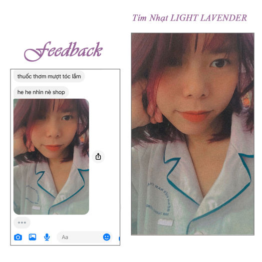 Thuốc nhuộm tóc màu tím Lavender lên từ level 8 ( Tặng trợ Nhuộm ) Màu nhuộm tóc tại nhà tone tím