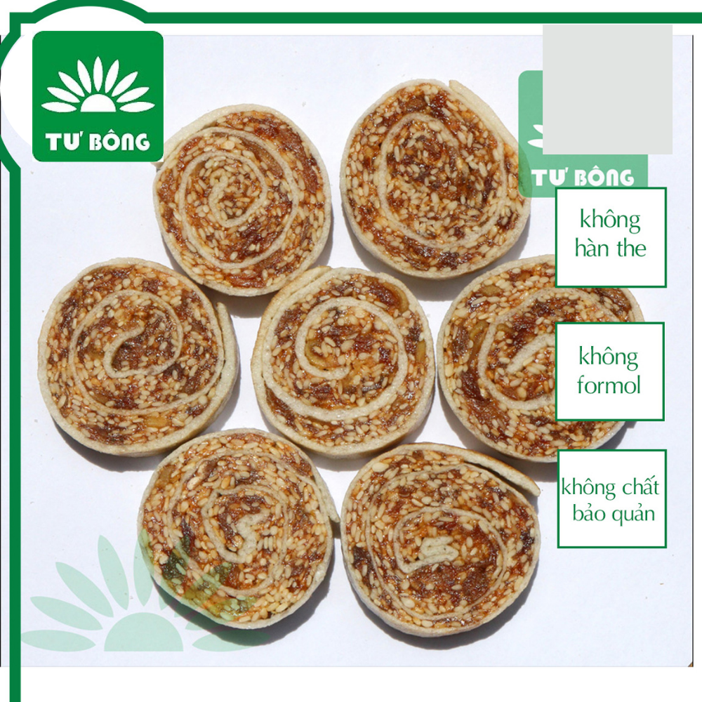 Bánh chuối phồng hạt mè Tư Bông - Gói 350g- ít ngọt thơm ngon từ Đồng Tháp