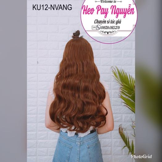 Tóc giả kẹp u xoăn dợn dài 65cm