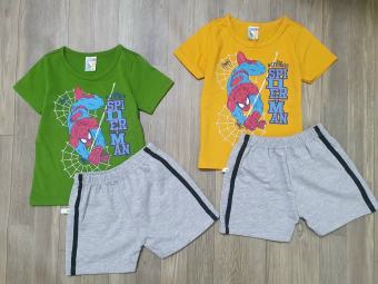 Bộ Thun cotton 4 chiều Cộc Tay Cho Bé Trai hình siêu nhân