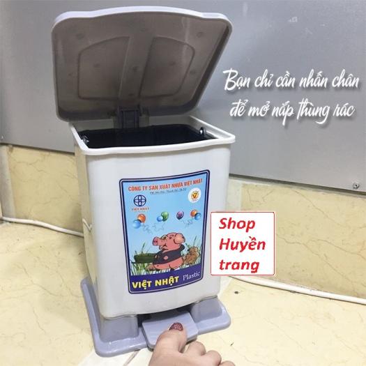 Thùng rác đạp chân bật nắp 3 size nhựa Việt Nhật